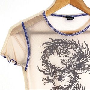 Mesh Dragon Crop Top